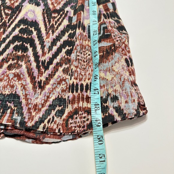 Maria Cher Junin Naibi Midi Dress Womens Size S Boho Batik Puff Sleeve Tribal - Picture 16 of 16